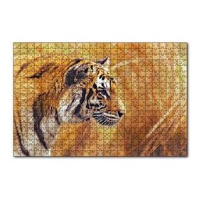 Cakapuzzle Sarı Otların Arasındaki Kaplan 120 Parça Ahşap Puzzle