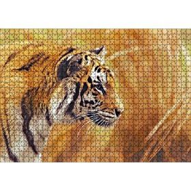Cakapuzzle Sarı Otların Arasındaki Kaplan Mdf 1000 Parça Puzzle