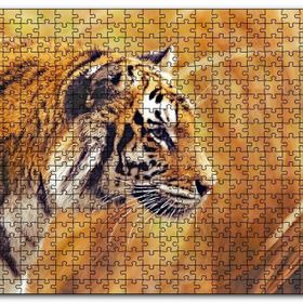 Cakapuzzle Sarı Otların Arasındaki Kaplan Mdf 120 Parça Puzzle
