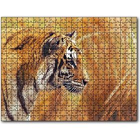 Cakapuzzle Sarı Otların Arasındaki Kaplan Mdf 120 Parça Puzzle