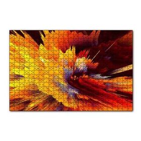Cakapuzzle Sarı Patlama Dijital Sanat 120 Parça Ahşap Puzzle