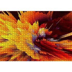 Cakapuzzle Sarı Patlama Dijital Sanat 120 Parça Ahşap Puzzle