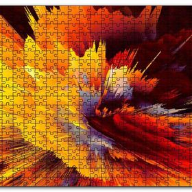 Cakapuzzle Sarı Patlama Dijital Sanat Mdf 500 Parça Puzzle