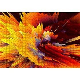 Cakapuzzle Sarı Patlama Dijital Sanat Mdf 500 Parça Puzzle