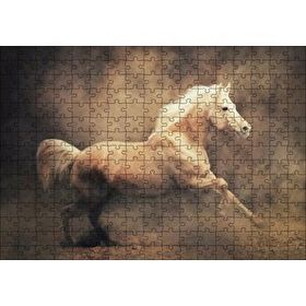 Cakapuzzle Sarı Renk Koşan At Görseli 120 Parça Ahşap Puzzle