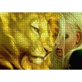 Cakapuzzle Sarı Saçlı Kız ve Aslan 120 Parça Ahşap Puzzle