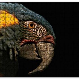 Cakapuzzle Sarı Siyah Papağan Siyah Arkaplan Mdf 1000 Parça Puzzle