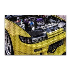 Cakapuzzle Sarı Spor Araba Far ve Motor Detayı 120 Parça Ahşap Puzzle