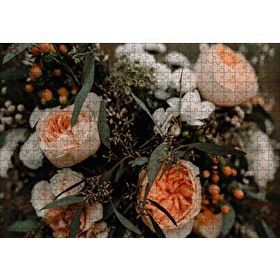 Cakapuzzle Sarı Turuncu Beyaz Çiçekler 120 Parça Ahşap Puzzle