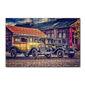 Cakapuzzle Sarı ve Siyah Antika Otomobiller 120 Parça Ahşap Puzzle