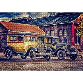 Cakapuzzle Sarı ve Siyah Antika Otomobiller 120 Parça Ahşap Puzzle