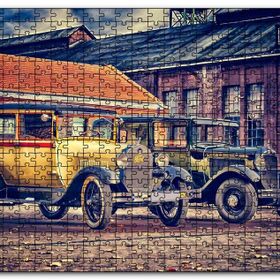 Cakapuzzle Sarı ve Siyah Antika Otomobiller Mdf 120 Parça Puzzle