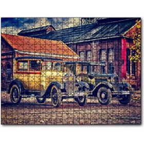 Cakapuzzle Sarı ve Siyah Antika Otomobiller Mdf 120 Parça Puzzle