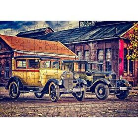 Cakapuzzle Sarı ve Siyah Antika Otomobiller Mdf 120 Parça Puzzle