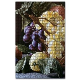 Cakapuzzle Sarı ve Siyah Üzümler Limon ve Elma Ahşap 255 Parça Puzzle