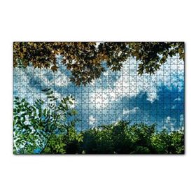 Cakapuzzle Sarı ve Yeşil Yapraklar Arasından Gökyüzü 120 Parça Ahşap Puzzle