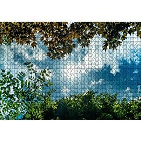 Cakapuzzle Sarı ve Yeşil Yapraklar Arasından Gökyüzü 120 Parça Ahşap Puzzle