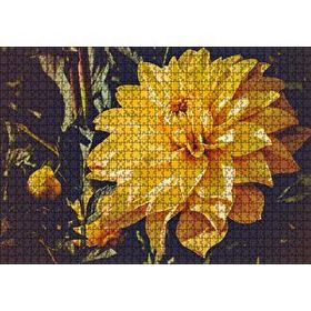 Cakapuzzle Sarı Yıldız Çiçeği Yakın Çekim 120 Parça Ahşap Puzzle