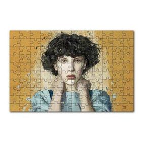 Cakapuzzle Sarı Zemin Duvar Boyama Kadın Portre 120 Parça Ahşap Puzzle