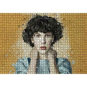 Cakapuzzle Sarı Zemin Duvar Boyama Kadın Portre 120 Parça Ahşap Puzzle