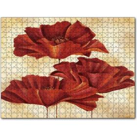 Cakapuzzle Sarı Zeminde Üç Kırmızı Gelincik 1000 Parça Puzzle