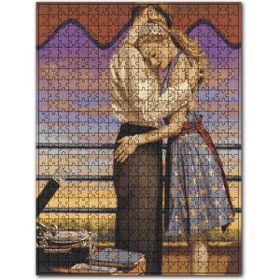Cakapuzzle Sarılan Genç Aşıklar ve Pikap Ahşap 255 Parça Puzzle