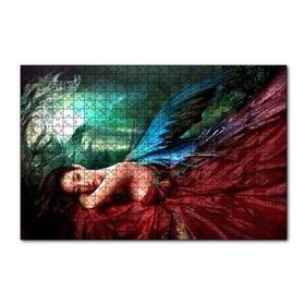 Cakapuzzle Saten Elbiseli Fantastik Kadın ve Kanatları 120 Parça Ahşap Puzzle