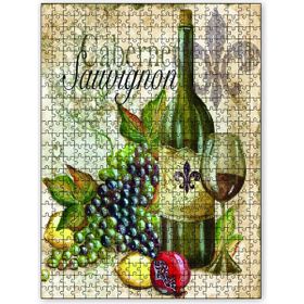 Cakapuzzle Sauvignon Kırmızı Şarap Meyve Ahşap 255 Parça Puzzle
