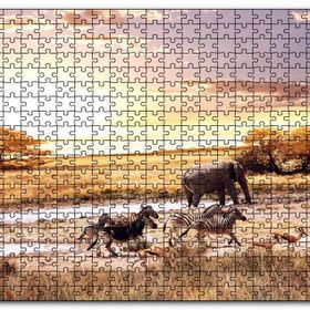 Cakapuzzle Savanada Filler Zebralar ve Antiloplar Mdf 500 Parça Puzzle