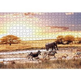 Cakapuzzle Savanada Filler Zebralar ve Antiloplar Mdf 500 Parça Puzzle