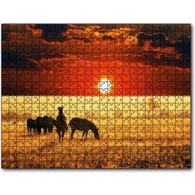 Cakapuzzle Savanada Günbatımı ve Zebralar 1000 Parça Puzzle