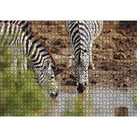 Cakapuzzle Savanada Su İçen Zebralar 120 Parça Ahşap Puzzle