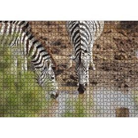 Cakapuzzle Savanada Su İçen Zebralar 120 Parça Ahşap Puzzle