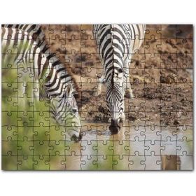 Cakapuzzle Savanada Su İçen Zebralar Mdf 1000 Parça Puzzle