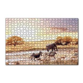 Cakapuzzle Savanada Su Kenarındaki Hayvanlar 120 Parça Ahşap Puzzle
