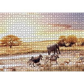 Cakapuzzle Savanada Su Kenarındaki Hayvanlar 120 Parça Ahşap Puzzle