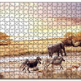 Cakapuzzle Savanada Su Kenarındaki Hayvanlar Mdf 255 Parça Puzzle