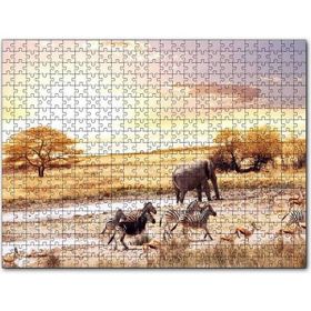 Cakapuzzle Savanada Su Kenarındaki Hayvanlar Mdf 255 Parça Puzzle