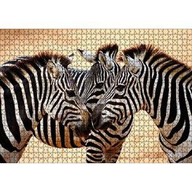 Cakapuzzle Savanada Üç Kafadar Zebra Yakın Plan 120 Parça Ahşap Puzzle