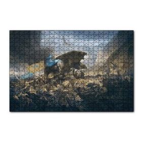 Cakapuzzle Savaş Alanında Savaşçılar ve Dev Ayı 120 Parça Ahşap Puzzle