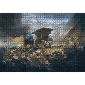 Cakapuzzle Savaş Alanında Savaşçılar ve Dev Ayı 120 Parça Ahşap Puzzle