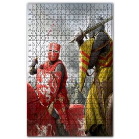 Cakapuzzle Savaş Meydanında Tam Zırhlı İki Şövalye Ahşap 255 Parça Puzzle