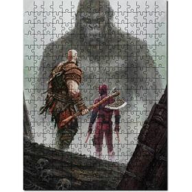 Cakapuzzle Savaş Tanrısı Kratos Kral Kong Gözüpek Mdf 120 Parça Puzzle