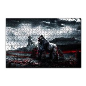 Cakapuzzle Savaşçı Goriller ve Lav Denizi 120 Parça Ahşap Puzzle
