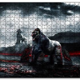 Cakapuzzle Savaşçı Goriller ve Lav Denizi Mdf 500 Parça Puzzle