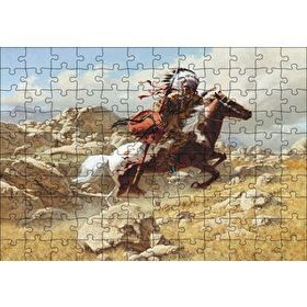 Cakapuzzle Savaşçı Kızılderili 120 Parça Ahşap Puzzle