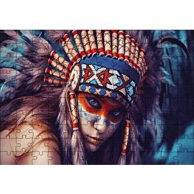 Cakapuzzle Savaşçı Kızılderili Mdf 120 Parça Puzzle