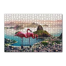 Cakapuzzle Şehir Deniz Filamingolar Fantastik 120 Parça Ahşap Puzzle