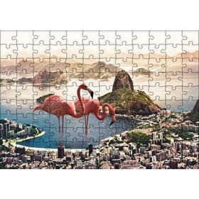 Cakapuzzle Şehir Deniz Filamingolar Fantastik 120 Parça Ahşap Puzzle