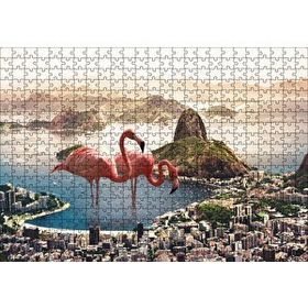 Cakapuzzle Şehir Deniz Filamingolar Fantastik 500 Parça Ahşap Puzzle